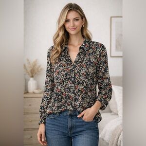Maeve- Anthropologie Multicolor Floral Blouse